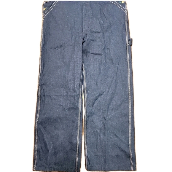 NWT Liberty Flex Mens 40"x30" Blue Denim Bib Overalls Cargo Pocket - Picture 4 of 12